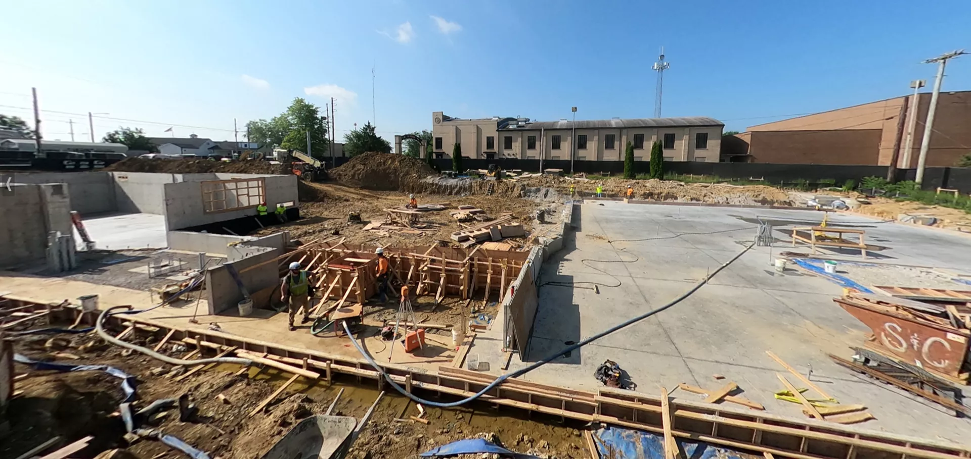 Higher site view of construction