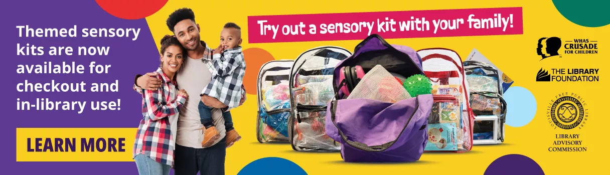 Family with sensory kit backpack