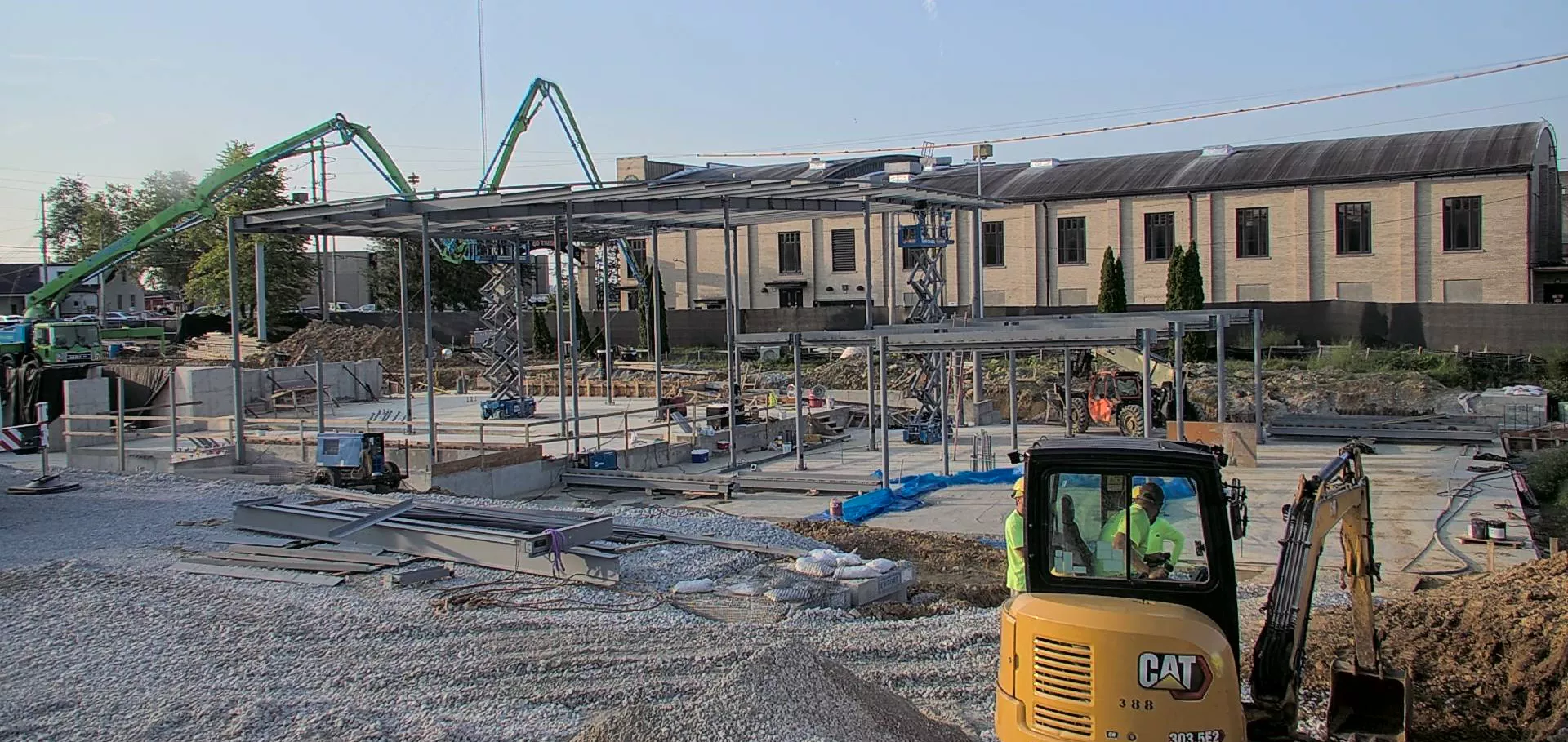 Metal structure in place 