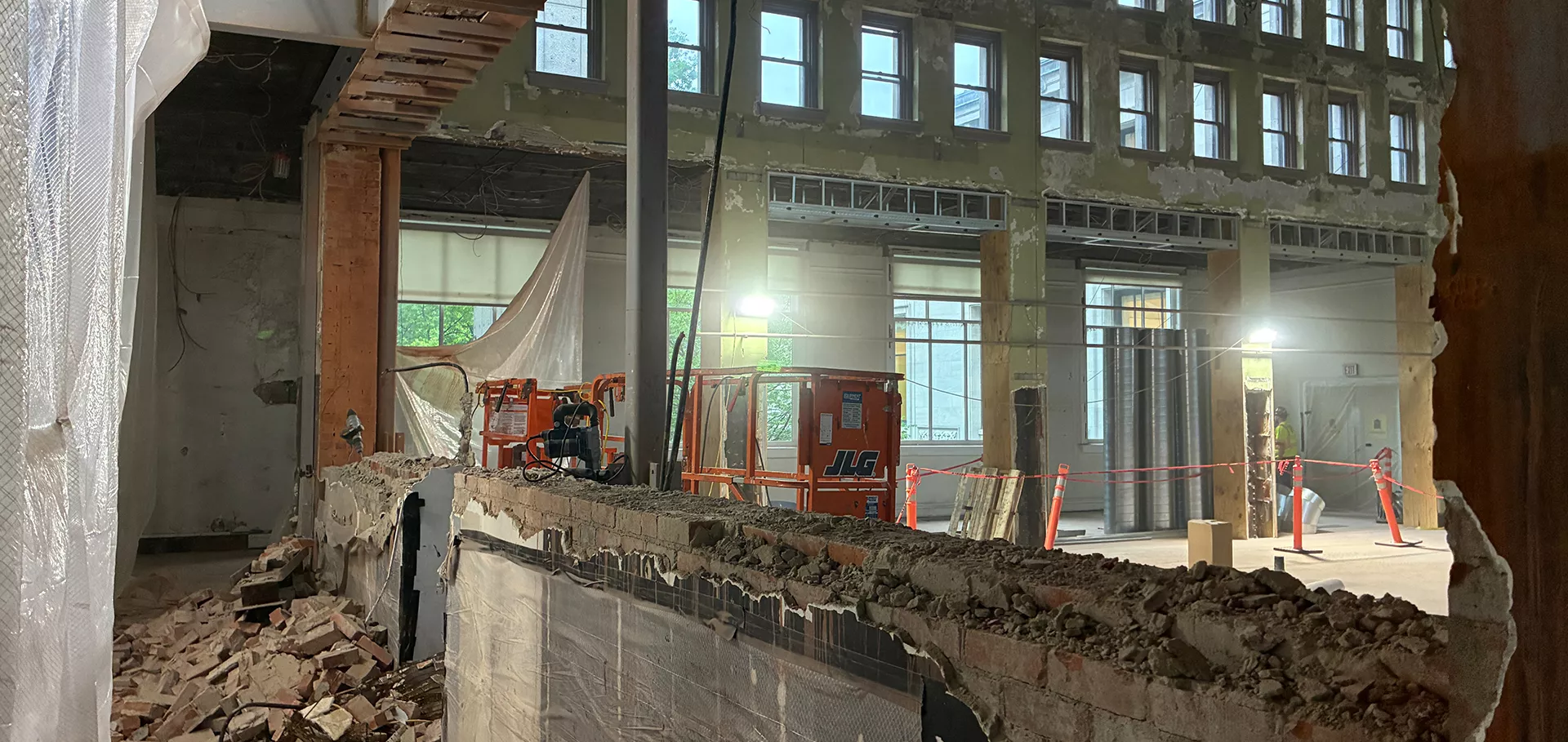 Wall exposed