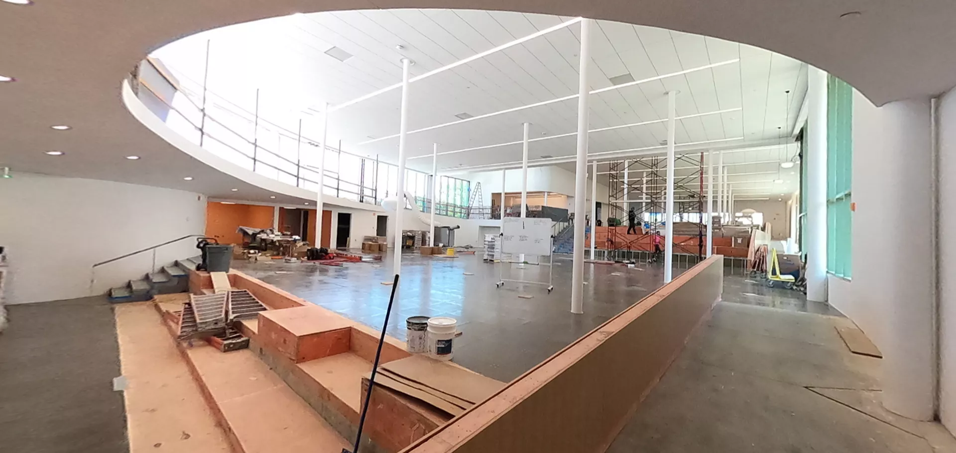 Angle view of roof and concrete floors